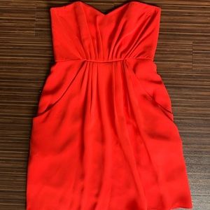 Shoshanna chiffon red sweetheart dress